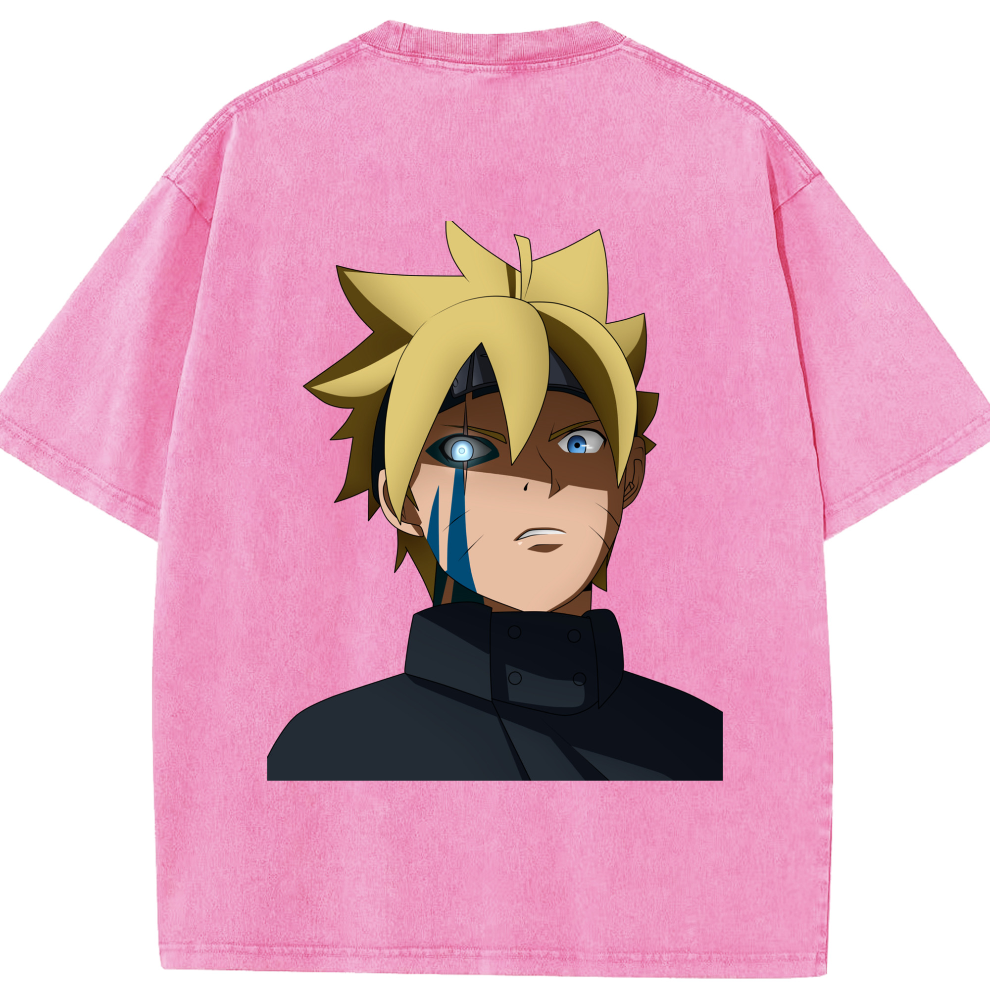 （画像用） NARUTO -ナルト- うずまき ボルト Uzumaki Boruto 綿100% ヴィンテージ風 半袖Tシャツ（背面プリント）